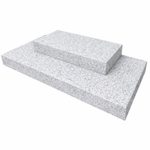 Granit trappetrin 190x95x18 cm / 120x60x18 cm Lige 2 trin Lysgrå G303