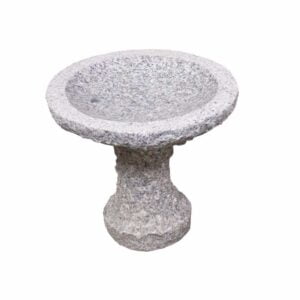 Fuglebad rund på sokkel Ø35xH35 cm Lysgrå Grov skål