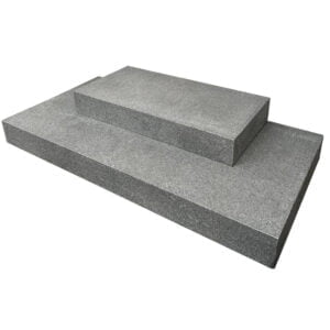 Granit trappetrin 190x95x18 cm / 120x60x18 cm Lige 2 trin Mørkegrå G654Q