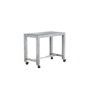 Galvaniseret barbord 66,5x126x100 cm med hjul