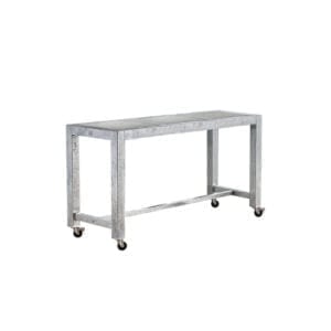 Galvaniseret barbord 66,5x179x100 cm med hjul