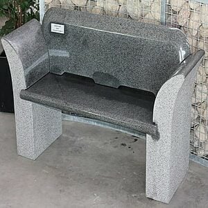 Granit bænk "Verona" 50x150x90 cm Mørkegrå