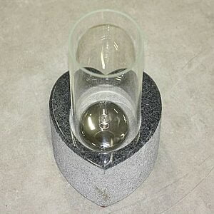 Lampe Hjerte Mørkgrå granit med glas Hjerte 25 x 12 cm