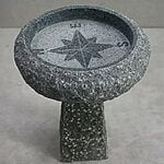 Fuglebad kompas på sokkel Ø50x50 cm Mørkegrå