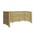 Renovationsskjul Plank Profil 294x97x108 - Trykimprægneret - m/træstoler til nedgravning