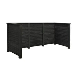 Renovationsskjul Plank Profil 294x97x108 - Sortmalet - m/træstoler til nedgravning