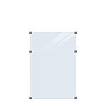 Glashegn inkl. 6 beslag 90x127 cm Hærdet 6 mm klart glas