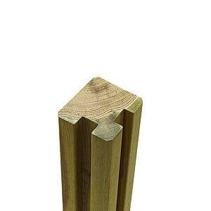 Krydsskåret profilstolpe m/2 spor hjørne - 9x9x188 cm Trykimprægneret