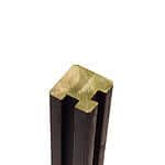 Omlimet profilstolpe m/2 spor hjørne - 9x9x188 cm Sort