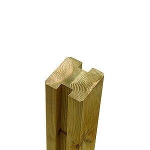 Omlimet profilstolpe m/2 spor 9x9x188 cm Trykimprægneret