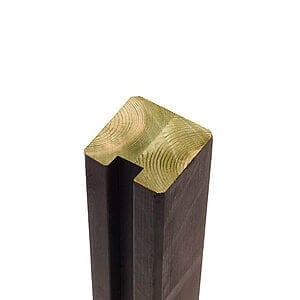 Omlimet Profilstolpe 1 spor 9x9x268 cm Trykimprægneret grundmalet sort