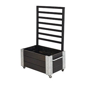 Cubic Blomsterkasse m/espalier 87x50x130 cm inkl. hjul Trykimprægneret grundmalet sort