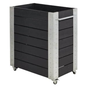 Cubic Blomsterkasse 87x50x95 cm inkl. hjul Trykimprægneret grundmalet sort