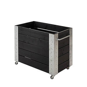Cubic Blomsterkasse 87x50x70 cm inkl. hjul Trykimprægneret grundmalet sort