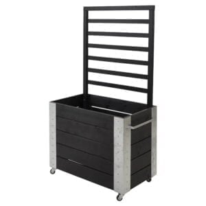 Cubic Blomsterkasse m/espalier 87x50x155 cm inkl. hjul Trykimprægneret grundmalet sort