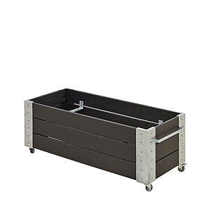 Cubic Blomsterkasse 120x50x45 cm inkl. hjul Trykimprægneret grundmalet sort