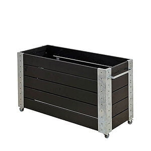 Cubic Blomsterkasse 120x50x70 cm inkl. hjul Trykimprægneret grundmalet sort