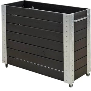 Cubic Blomsterkasse 120x50x95 cm inkl. hjul Trykimprægneret grundmalet sort