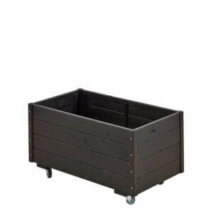 Plantekasse m/hjul - 88x47 cm - Sort