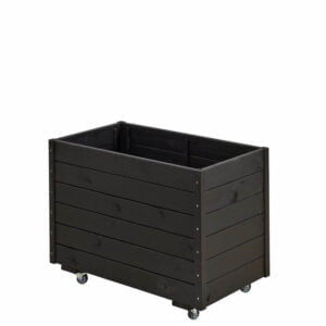Plantekasse m/hjul - 88x66 cm - Sort