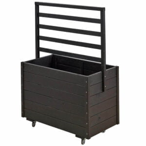 Plantekasse m/espalier og hjul - 124 cm - Sort