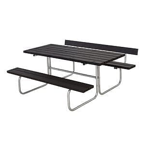 Classic Bord/Bænkesæt m/1 ryglæn 177x166x75/44 cm Grundmalet Sort