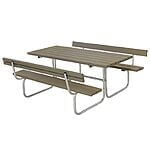 Classic Bord/Bænkesæt m/2 ryglæn 177x177x75/44 cm Trykimprægneret grundmalet gråbrun