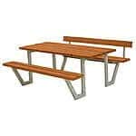 Wega Bord/Bænkesæt m/1 ryglæn 177x173x76/45 Trykimprægneret grundmalet teak