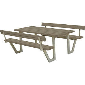 Wega Bord/Bænkesæt m/2 ryglæn 177x185x76/45 Trykimprægneret grundmalet gråbrun