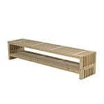 Rustik Trallebænk Design m/hylde 218x49x45 cm Grundmalet drivtømmerfarve