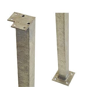 Stålstolpe m/fod til gelænder - hjørnestolpe - 4,5x4,5x103,3 cm