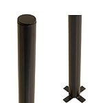 Stålstolpe rund Ø42,4mm x186cm Powdercoatet 7021 Gråsort