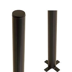 Stålstolpe rund Ø42,4mm x186cm Powdercoatet 7021 Gråsort