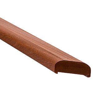 Mahogni håndliste til gelænder 6x3,6x197cm 45 gr. smig højre