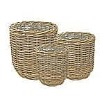 Rattan kurvesæt Ø43x40, Ø36x35 og 29x30 cm