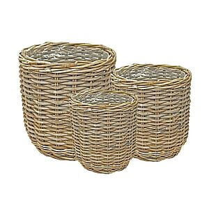 Rattan kurvesæt Ø43x40, Ø36x35 og 29x30 cm
