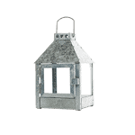 Galvaniseret Lanterne "Mini Quadro" 17x17x27,5 cm