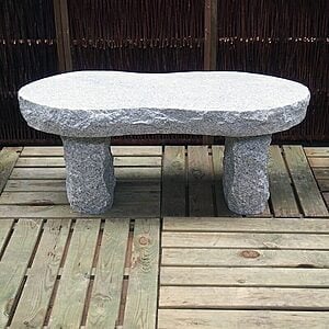 Granit bænk 28x60x35 cm Lysgrå Naturformet