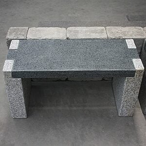 Granit bænk "Kreta" 35x100x44 cm Sort poleret sæde