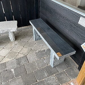 Havebænk "Malta" Mørkgrå granit sæde poleret 130x30x45 cm