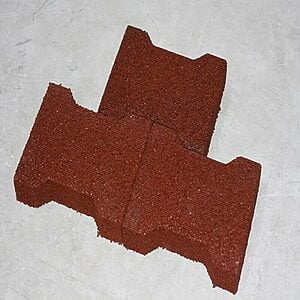 Gummiflise H 20x16x4,3 Rød 