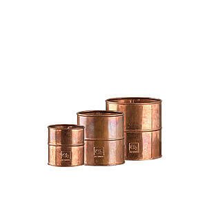 Kobber urtepotter sæt m 3 stk Ø8/10/12 x H8/10/12 cm