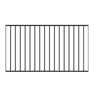 Basic forhavehegn - pulverlakeret sort - 150x85 cm