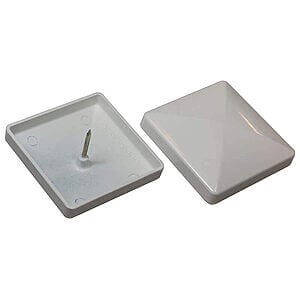 Firkantet stolpehætter "flad" i hvid