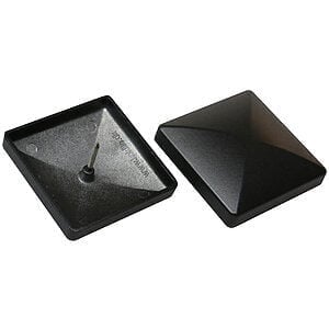 Firkantet stolpehætter "flad" i sort