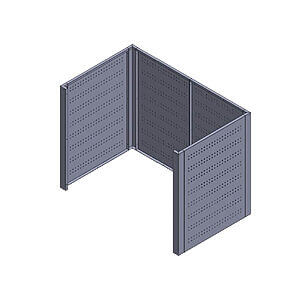 Skraldespandsskjuler til 2 spande i cortenstål