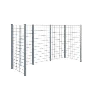 Stålespalier skraldespandsskjuler 89x147x258 cm - galvaniseret