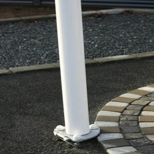 Flagstang med vippebeslag 10 m hvid glasfiber