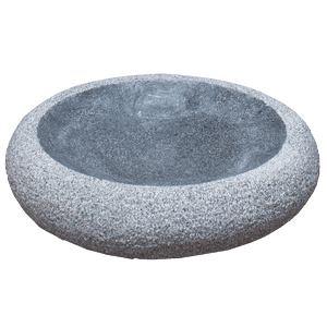 Fuglebad Ø40 med plateau indvendig poleret grå granit