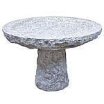 Fuglebad på sokkel indvendig poleret Ø65 cm lysegrå granit